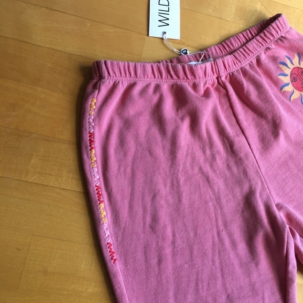 Wildfox “Del Sol Knox Pant” Sunshine Joggers, Bubblegum Pink, Yellow, Size XS - Picture 7 of 17